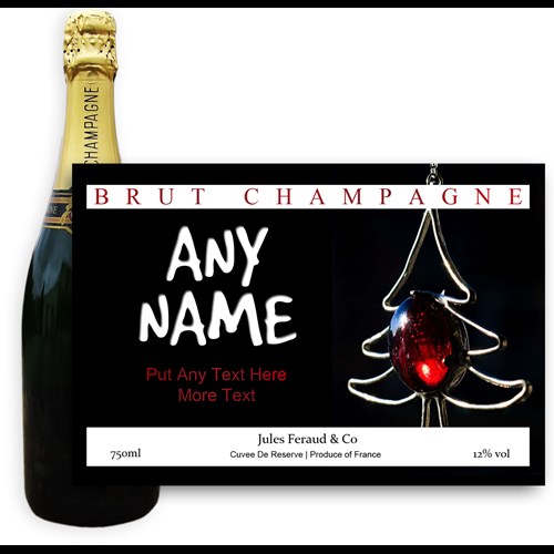 Buy & Send Personalised Champagne - Jules Feraud, Brut- Xmas 3 Label Gift Online